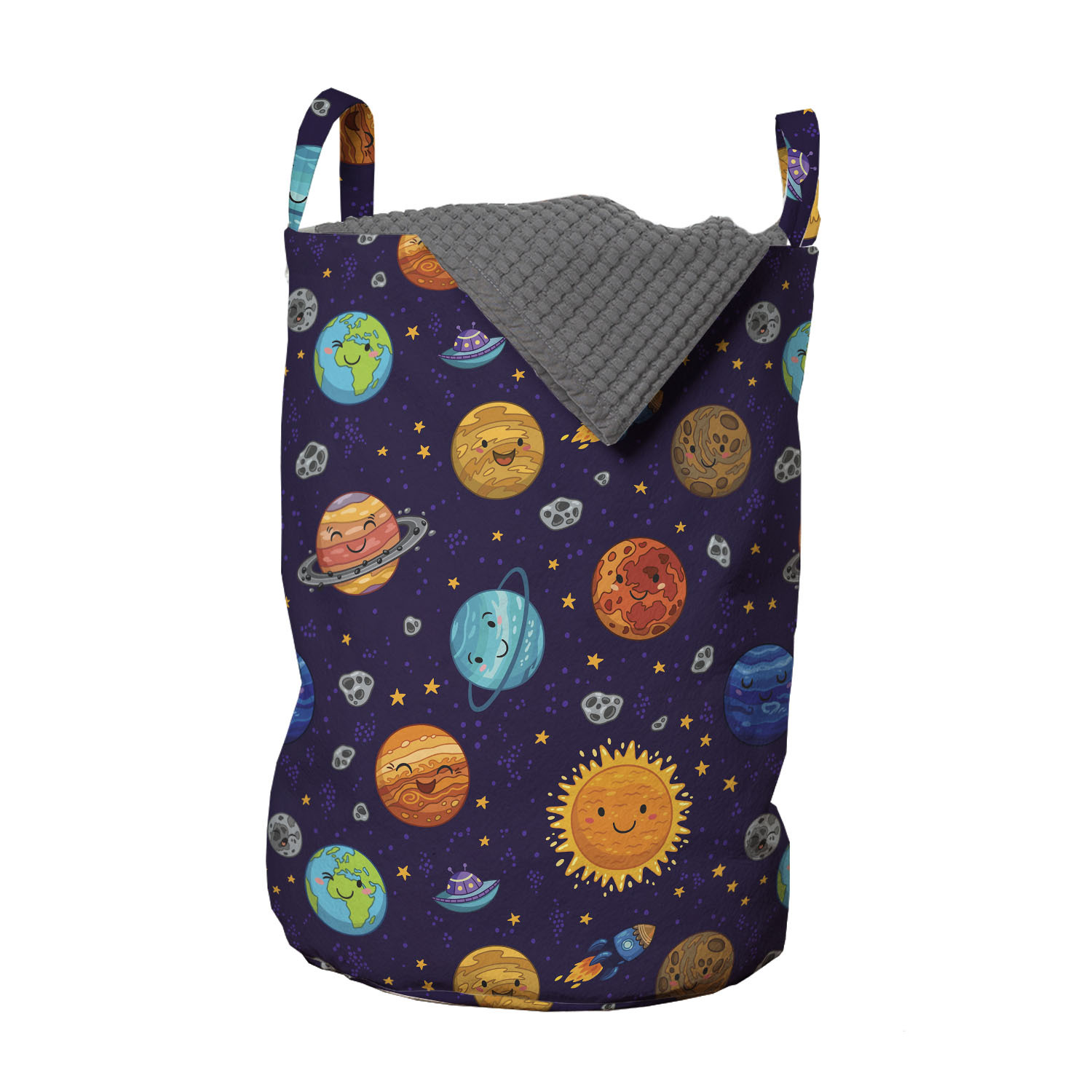 Space Laundry Bag, Cheerful as Sun Mercury Venus Earth Jupiter