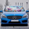 thumbnail image 2 of Awypu Flowers Butterfly Sky Funny Windshield Sun Shade Universal Sunshade for Car Windshield 51.18*27.59 in, 2 of 7