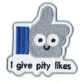 thumbnail image 2 of I Give Pity Likes Thumbs Up Logo Iron On Patch, 2 of 3