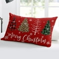 thumbnail image 5 of Christmas Tree Throw Pillow Cover,Red Christmas Snowflake Seasonal Winter Rectangle Decorative Pillow Case Protector Soft Cushion Cover Lumbar Pillowcase for Couch Sofa Bedroom Car Decor 20x30 Inch, 5 of 8