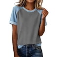 thumbnail image 2 of YVNAURA Womens Summer Crewneck T Shirts Casual Vacation Outfits Short Sleeve Loose Fit Tees Going Out Tops Breathable Lightweight Everyday Basic Summer Tops for Women 2026, Grey,XXXL, 2 of 6