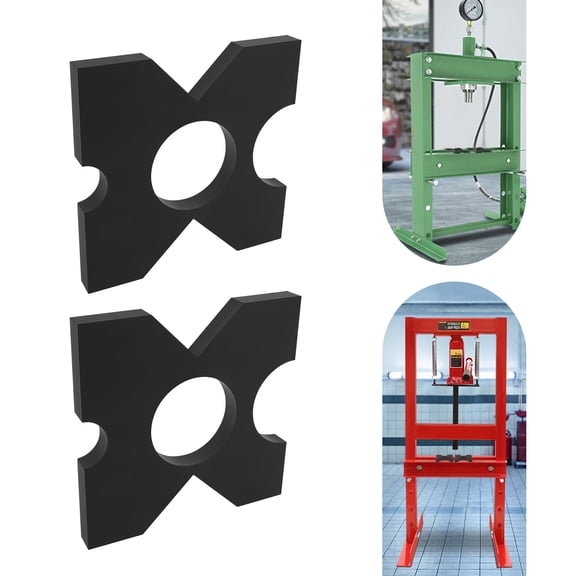 Arbor Press Plate, 2pcs Shop Metal Press Plates with 4 Notch, 1 inch/25mm Thickness, 20 Ton and 32 Ton H Frame Hydraulic Shop Press Plate (1 x 9.75 x 9.75 inch)