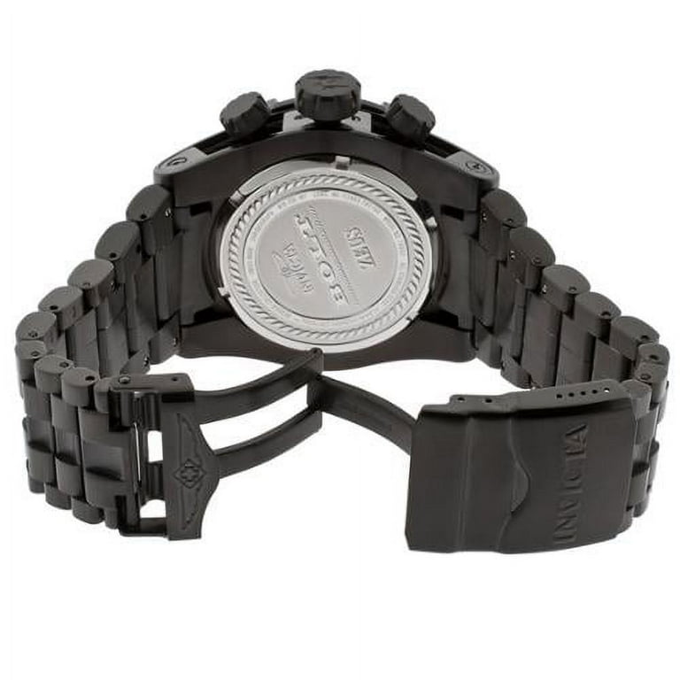 稼働品 INVICTA クロノグラフ BOLT ZEUS 腕時計 メンズ 黒 Invicta Men's Bolt Zeus Reserve Chronograph Black IP Steel and