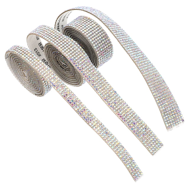 3 Rouleaux Rubans Strass DIY Vêtements DIY Ruban Diamant Auto-Adhésif Ruban Diamant