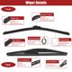 thumbnail image 5 of Unique Bargains Juego de 3 escobillas limpiaparabrisas delanteras y traseras de 22 21 10 para Jeep Grand Cherokee con gancho J / U negro, 5 of 5