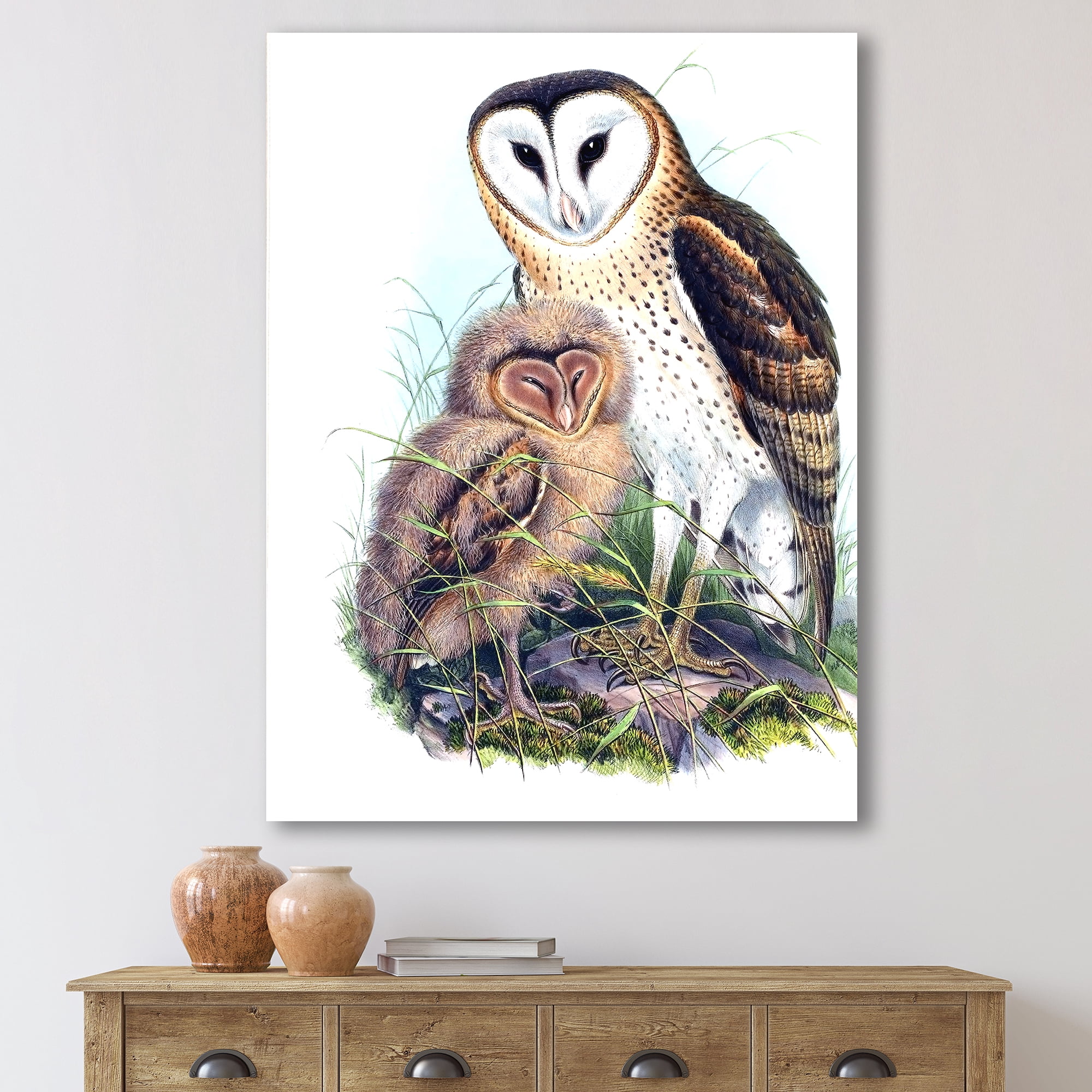 Designart ' Ancient Birds I ' Traditional Canvas Wall Art Print