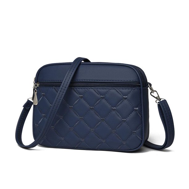 Bolso bandolera para mujer con diseño de diamantes bordados, material de PU, gran capacidad, ligero y cómodo para uso diario.