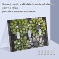 thumbnail image 3 of Yayeee Toggle Light Switch Wall Plate 2-Gang 4.56"x4.48" Decorative Outlet Cover, Gray Floral, 3 of 7