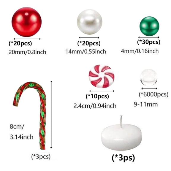 Lingouzi 6083 Floating Christmas Vase Fillers Pearl for Vase, for Vase Filler Floating Candles Centerpiece for Christmas Home Dinning Table Party Festival Decors
