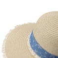 thumbnail image 4 of QSAWXQZ Women's Straw Sun Hat Wide Brim Bow Ribbon Beach Hat for Vacation Free Size, 4 of 9