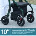 thumbnail image 5 of Andador con ruedas todoterreno ELENKER, silla de ruedas de transporte 2 en 1 con asiento acolchado y respaldo ancho, color verde, 5 of 5