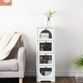 thumbnail image 3 of TROPOW Bathroom Floor Cabinet, Freestanding Small Bathroom Storage Cabinet with 4 Drawers, 11.8" x 11.8" x 33.1" White Wooden Storage Organizer for Bathroom Living Room Hallway, 3 of 7