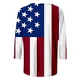 thumbnail image 6 of Conairie 4th of July Shirt Women Loose Crew Neck 3/4 Sleeve Patriotic T Shirts With American Falg Print Basic Work Tee Vacation Clothes Red S, 6 of 7