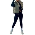 thumbnail image 2 of Komoo Women Cotton Padded Vest Ladies Sleeveless Crop Vest Puffer Button Down Short Top Gilet, 2 of 7