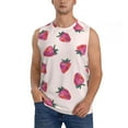 thumbnail image 3 of Uemuo Hand Drawn Strawberry Pattern Men's Sleeveless T-Shirt,Muscle Athletic Tank Top, Moisture-wicking Quick-dry Breathable Classic Tee Top for Gym Run Outdoor Sports-Large, 3 of 8