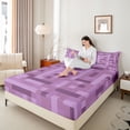thumbnail image 4 of Homewish Boys Girls Pixelated Miners Game 4 Pieces Queen Sheet Sets,Geometric Plaid Grid Ultra Soft Flat Sheet,Abstract Video Game Queen Fitted Sheet,Luxury Bedroom Decor, 4 of 7