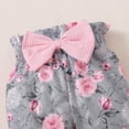 thumbnail image 4 of Mercatoo Baby Girls Clothes Girls Autumn Ribbing Romper Tops Flowers Pants Set Suitable for 3 to 24 Months Hoodie Sweatshirt, 4 of 9
