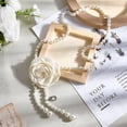 thumbnail image 4 of Pearl Flower Belt Beaded Waist Chain Adjustable Women Dress Pendant Body Chain White Pearls Flowers Waist Belt Waistband Body Jewelry Accessory, 4 of 7