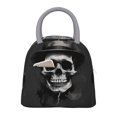 thumbnail image 1 of Easygdp Black White Hat Skull Bolsa de Almuerzo Insulada Grande, Forro de Aluminio, Diseño Espacioso, a Prueba de Fugas, Ideal para Trabajo, Picnics, Viajes y Actividades al Aire Libre, 1 of 6