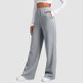 thumbnail image 5 of Sweatpants Women Wide Leg Baggy Running Sweat Pants Lounge Pants Cozy Soft Breathable Athletic Joggers with Pockets Gray M, 5 of 5