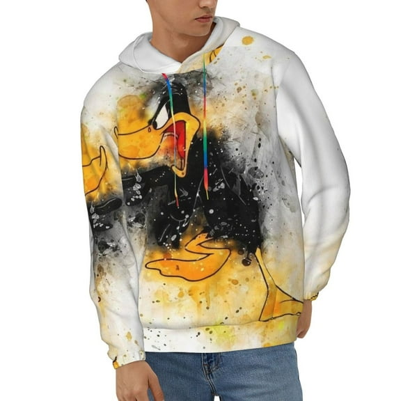 Daffy Duck Unisex Hoodies 3D Print Hooded Sweatshirt for Men Women, Long Sleeve Fall Pullover Top with Pockets