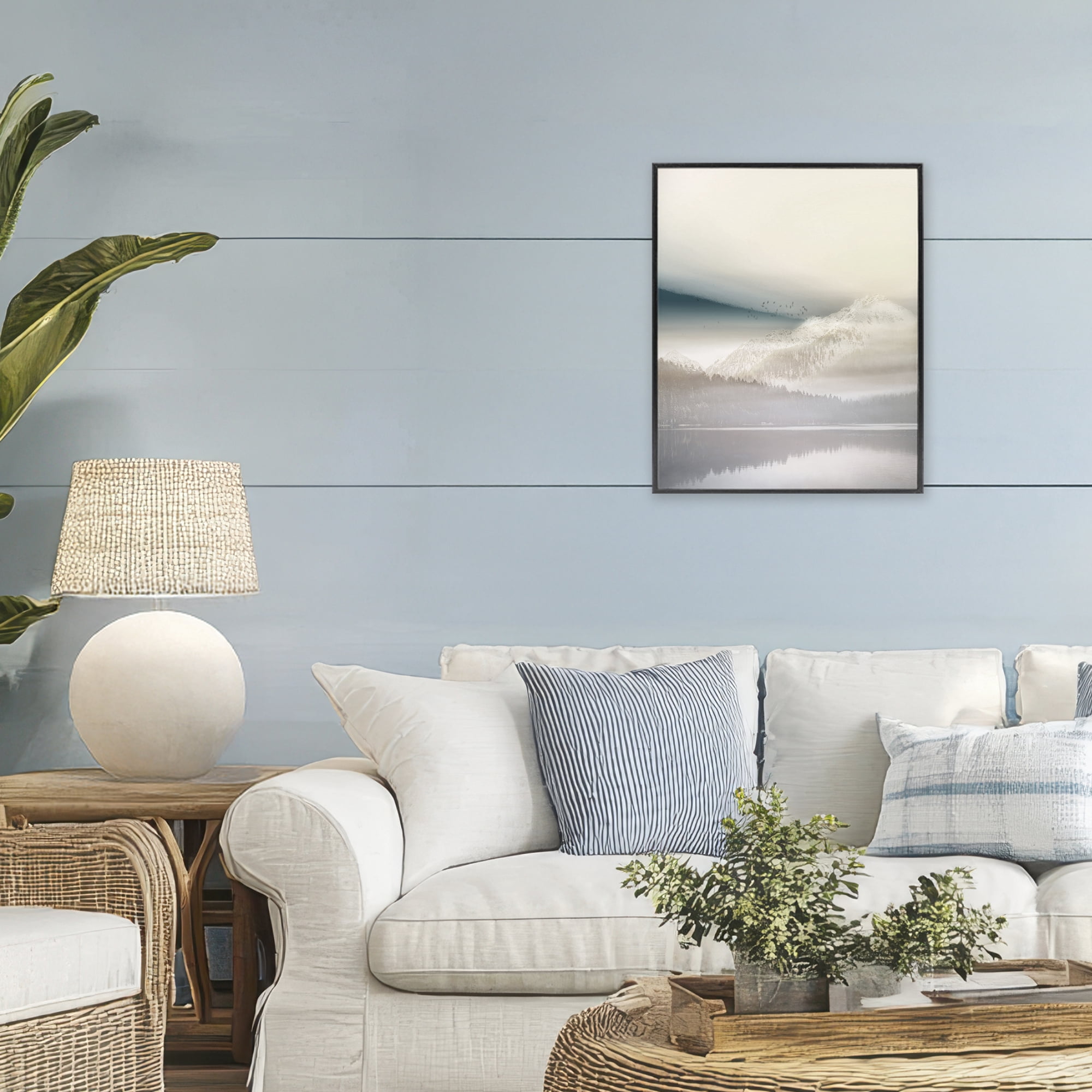 Stupell Industries Mountainous Vanilla Landscape Black Framed Giclee Art, design by Gemma Bardot