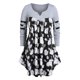 thumbnail image 1 of Más el tamaño de la impresión floral de la túnica curvado camiseta Rosegal Suéteres Cárdigans, 1 of 5