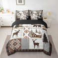 thumbnail image 2 of Castle Fairy Safari Deer Bear Boy Girl Bedding Comforter Set 7pcs,Bohemian Tribal Aztec Queen Bedding Sets Super Cozy,Vintage Rusitc Cabin Queen Sheet Sets,Lightweight Room Decor,Reversible, 2 of 8