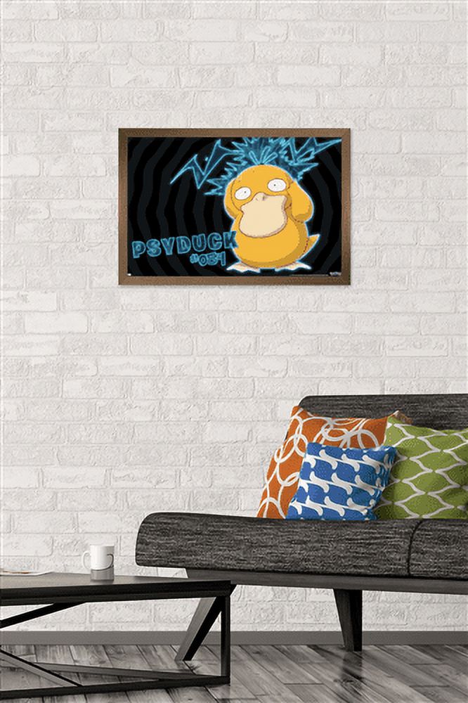 Pokemon - Psyduck - Confusion Wall Poster, 14.725" x 22.375" Framed