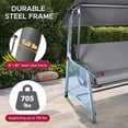 thumbnail image 2 of Made in Italy SUNJOY Luxury Grey 4-Seater Steel Patio Swing and Bed with Elastic Metal Mesh Seat, 2 of 14