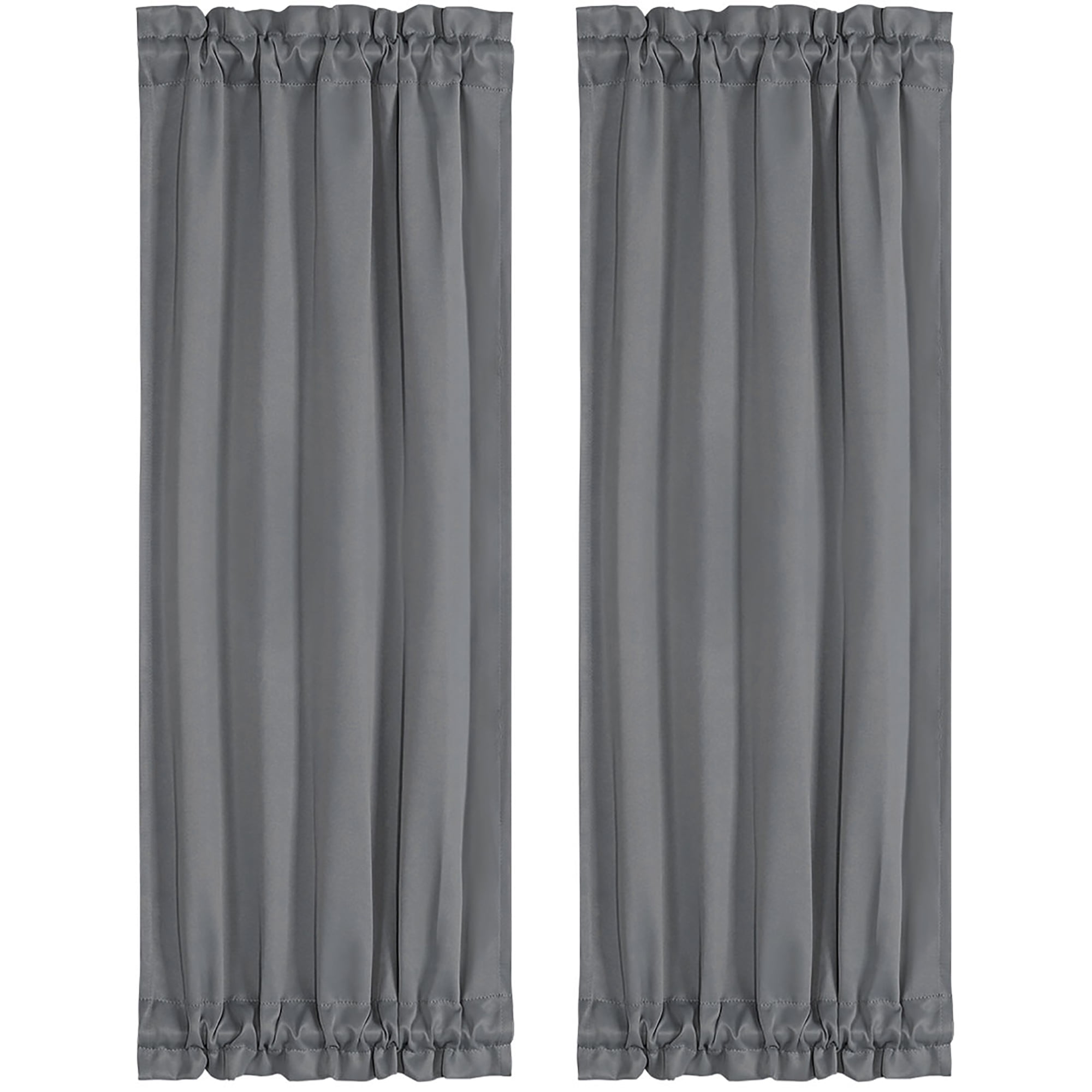 Unique Bargains 2Pack Room Darkening Blackout Curtains Gray 25" x 72
