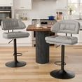 thumbnail image 3 of Hawsaiy Modern Bar Stools Set of 2, Ergonomic Double-Layer Upholstered Bar Stools with Back, Adjustable Swivel Barstools for Kitchen Island, Gray, 3 of 11