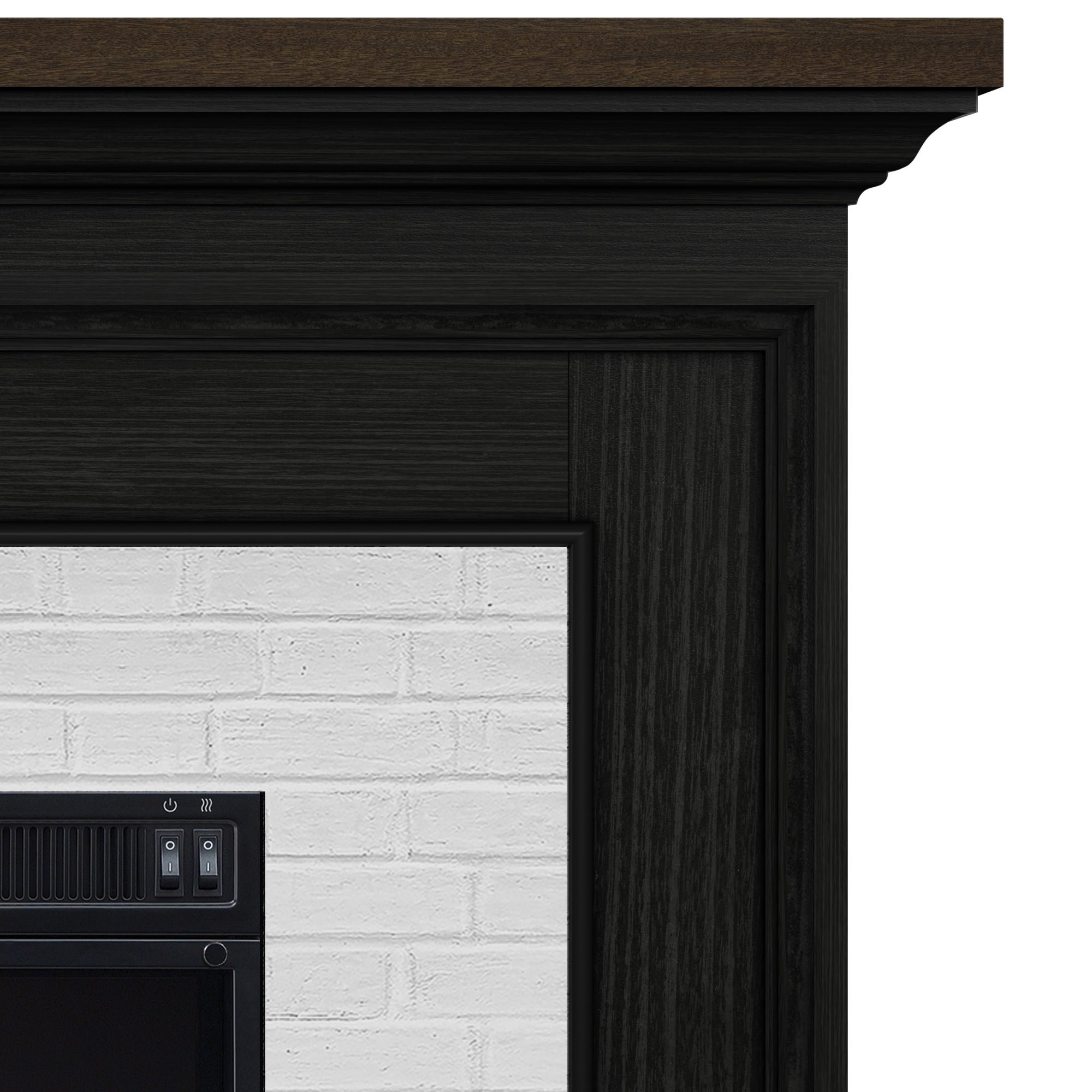 Twin Star Home Farmhouse Wall Mantel - 2Tone Black