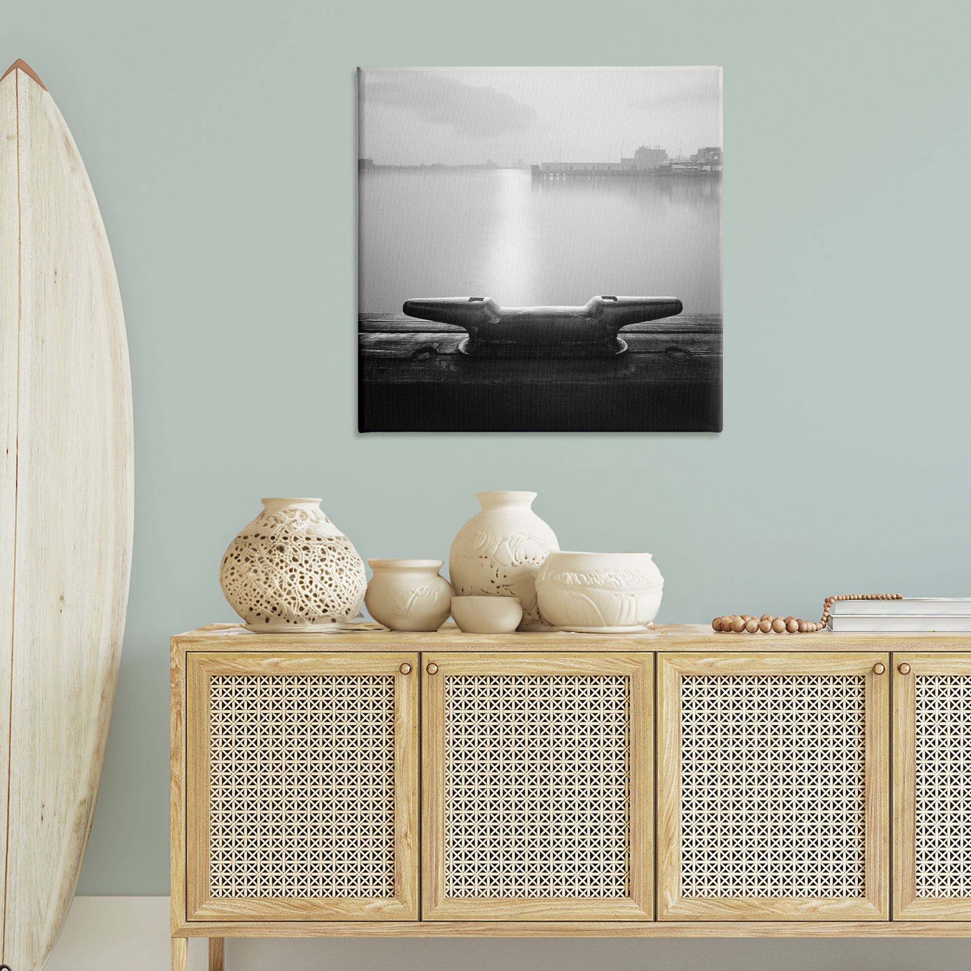 Stupell Industries Dockside Boat View Coastal Photography Gallery Wrapped Canvas Art Print Wall Art, 36 x 36