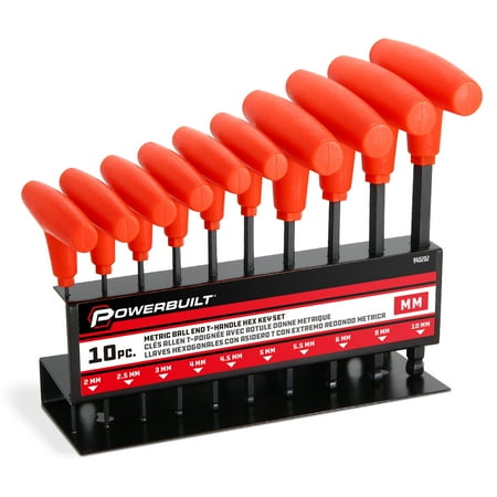 UPC: 0028907310978 | Powerbuilt 10 Piece Metric T-Handle Hex Key Wrench Set – 940202