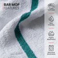 thumbnail image 2 of Canadian Linen White Bar Mops Green Stripe, 12 Pack, Lightweight Quick Dry Soft Absorbent Cotton Reusable Dish Cloth for Home Gym Nursing Hospital Spa, 2 of 8