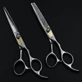 thumbnail image 5 of Tijeras de peluquería profesionales de 15 cm (6 pulgadas) con tijeras de entresacar y estuche., 5 of 5
