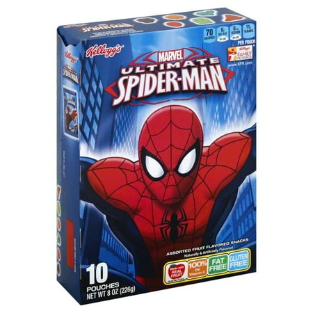 Kellogg's Marvel Ultimate Spider Man Assorted Fruit Flavored Snacks Pouches, 8 Oz., 10 Count