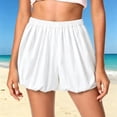 thumbnail image 4 of Womens Bubble Shorts Summer Casual High Rise Elastic Waisted Wide Leg Puffed Balloon Short for Women, 4 of 7