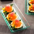 thumbnail image 3 of 5 x 2.5 Inch Mini Tasting Plates, 100 Disposable Rectangle Plastic Plates - Serve Appetizers or Desserts, For Parties or Catering, Seagreen Plastic Hor Doeuvre Serving Plates - Restaurantware, 3 of 3