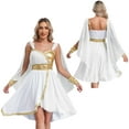 thumbnail image 5 of iiniim Womens Greek Toga for Halloween Cosplay Chiffon Sleeveless Dress Outfits White S, 5 of 7