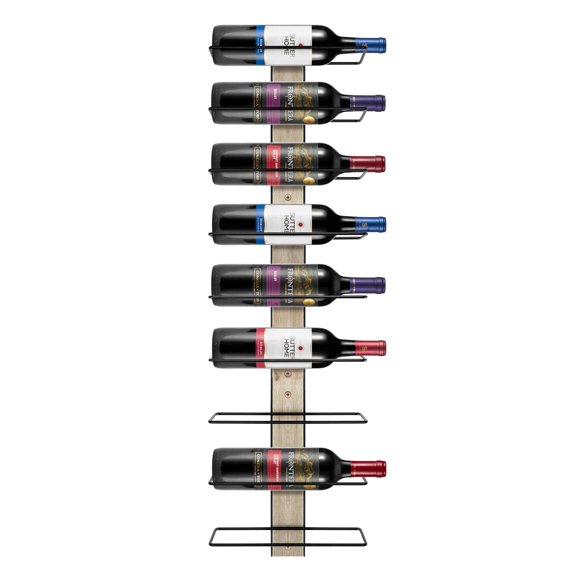 Sorbus Wall Mounted Wine Rack for 9 Wine Bottles - Wood Wine Rack Wall Mounted for Wine Bottles, Liquor, Champagne - Decorative Wood Wine Racks for Home Bar, Kitchen, Dining Room Wall Wine Bottle