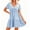 Blue, variant on Summer Women V Neck Flowy Babydoll Dresses Short Sleeve Swing Shift Loose Casual Mini Dress