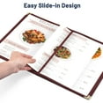 thumbnail image 3 of WeChef 30 pack 8.5"x11" Restaurant Menu Book Covers 4 Page 8 View Book Style for Cafe Hotel Bar Burgundy, 3 of 9