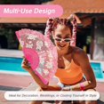 thumbnail image 5 of Foldable Lace Fan,QZS Vintage Embroidered Bridal Hand Fan for Prom, Cosplay, Tea Party, Costume Party,Dance,Photo Prop, 5 of 6