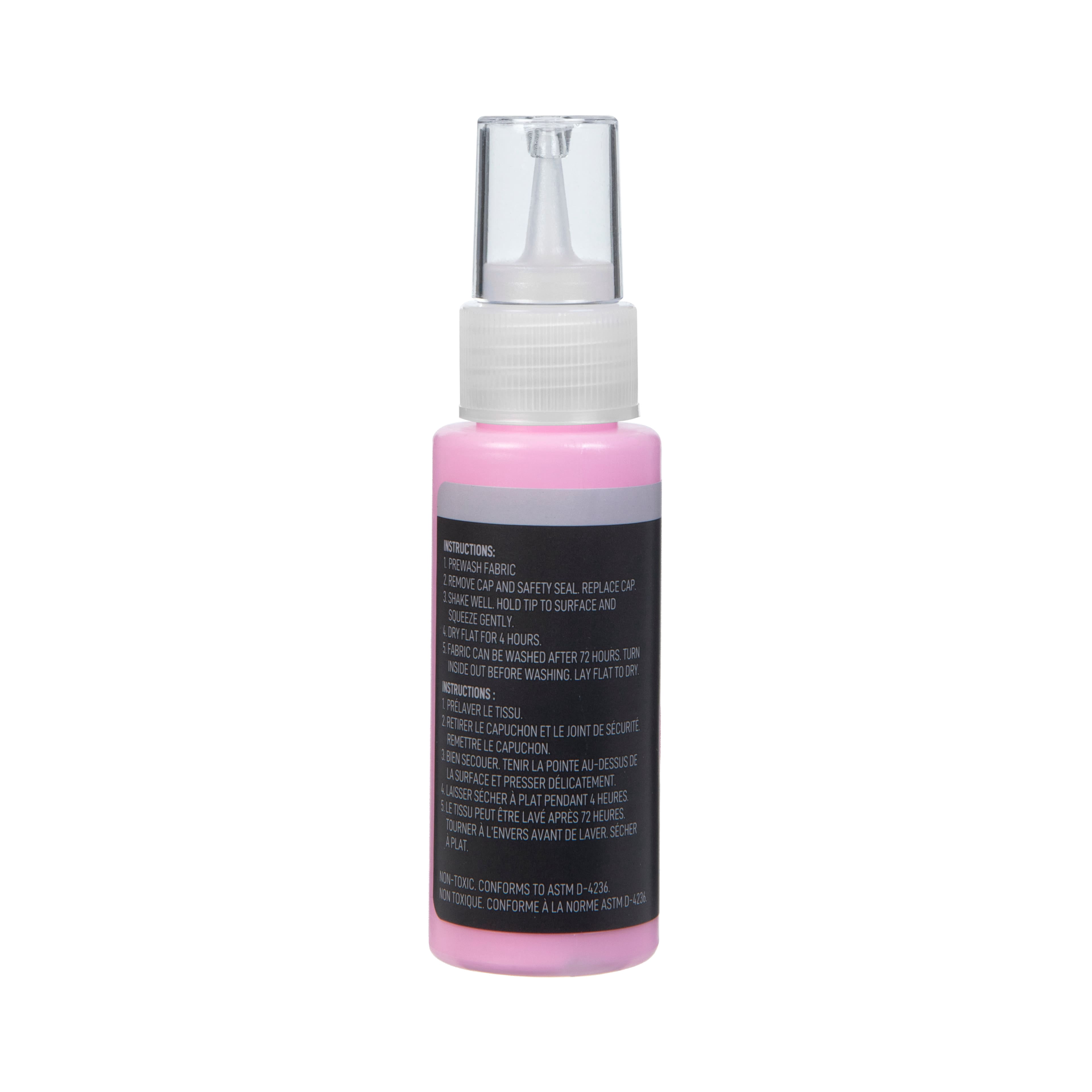 Carnation Pink Glossy Dimensional Fabric Paint by Make Market - 2oz Easy-Squeeze Bottles in Assorted Colors for DIY Apparel & Accessories - Nontoxic & Washable - 12 Pack
