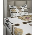 thumbnail image 2 of Ambesonne Animal Fitted & Top Sheet Set with Sham, Boston Terrier Dogs, White Cream and Grey, 2 of 4