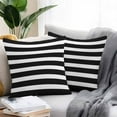 thumbnail image 2 of White Black Striped Outdoor Pillow Covers Set of 2 Simple Stripes Background Waterproof Throw Pillow Case Decorative Square Cushion Cover for Patio Couch Garden Balcony, 20"x20", 2 of 9
