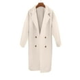 thumbnail image 5 of Stichou Women's Fall Winter Long Wool Pea Coat,Double Sided Blended Classy Breasted Trench Coats Jacket,Length Winter Dress Overcoat Beige S, 5 of 6