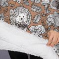 thumbnail image 3 of Oversized Wearable Blanket Hoodie,Cute Hedgehog Mushroom Leaves Pattern Sherpa Blanket Hoodie with Super Pockets,Super Warm Fuzzy Pullover for Women & Men, 3 of 6
